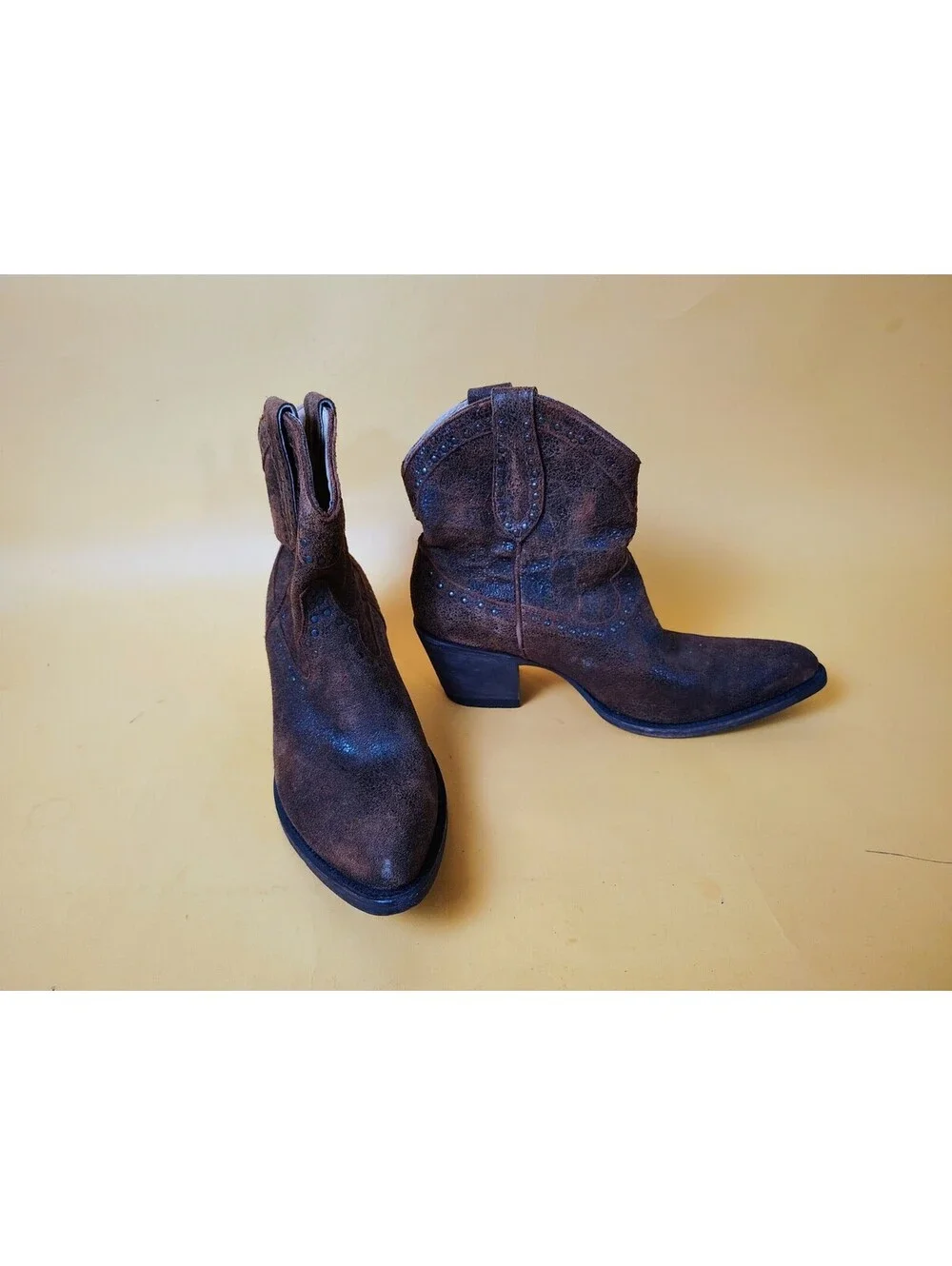 Idyllwind Brown Leather Studded Western Boots Cowboy Ankle Women's Size 11 B